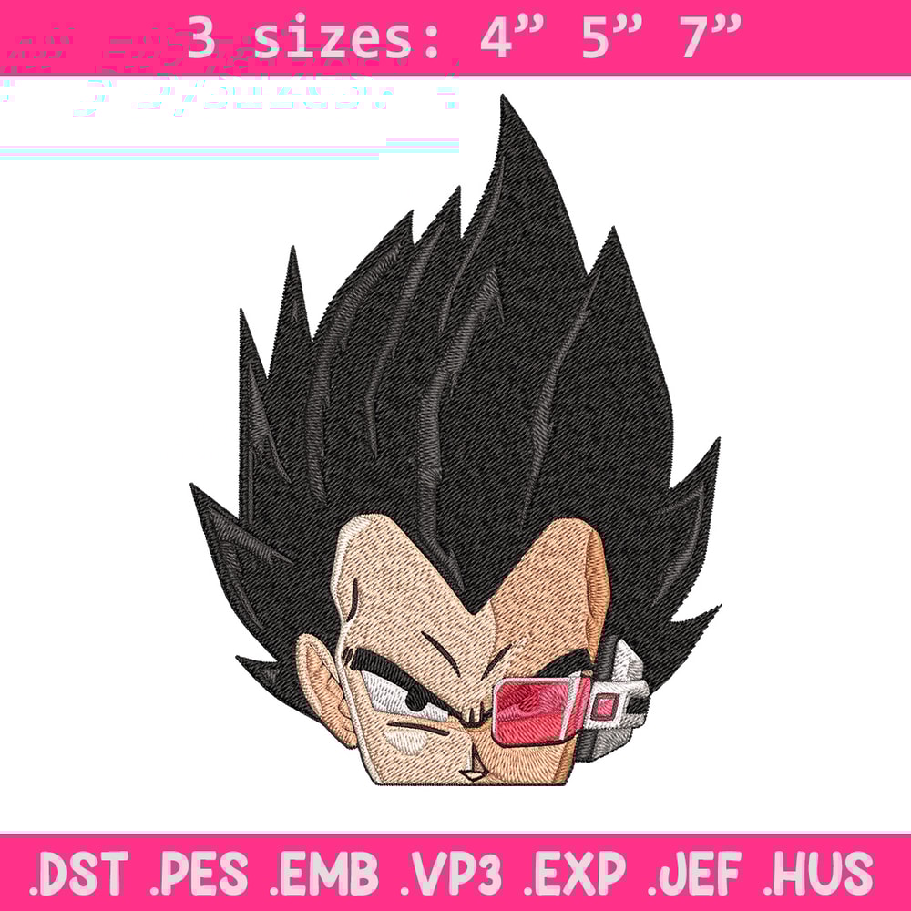Vegeta peeker Embroidery Design, Dragonball Embroidery, Embroidery File, Anime Embroidery, Anime shirt,Digital download..jpg