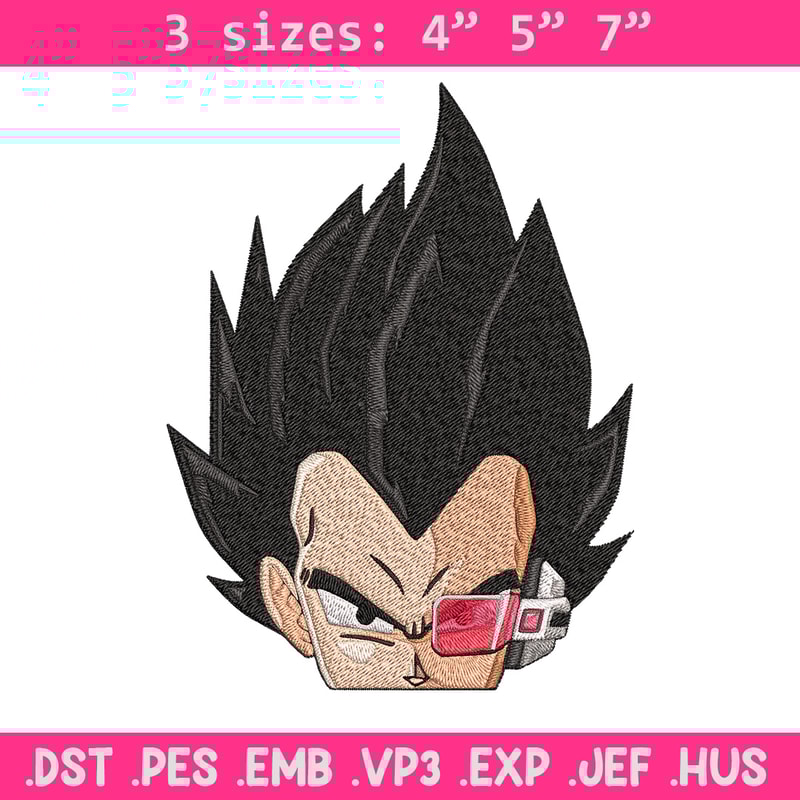 Vegeta peeker Embroidery Design, Dragonball Embroidery, Embroidery File, Anime Embroidery, Anime shirt,Digital download..jpg