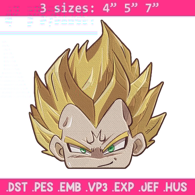 Vegeta peeker Embroidery Design, Dragonball Embroidery, Embroidery File, Anime Embroidery, Anime shirt,Digital download.jpg
