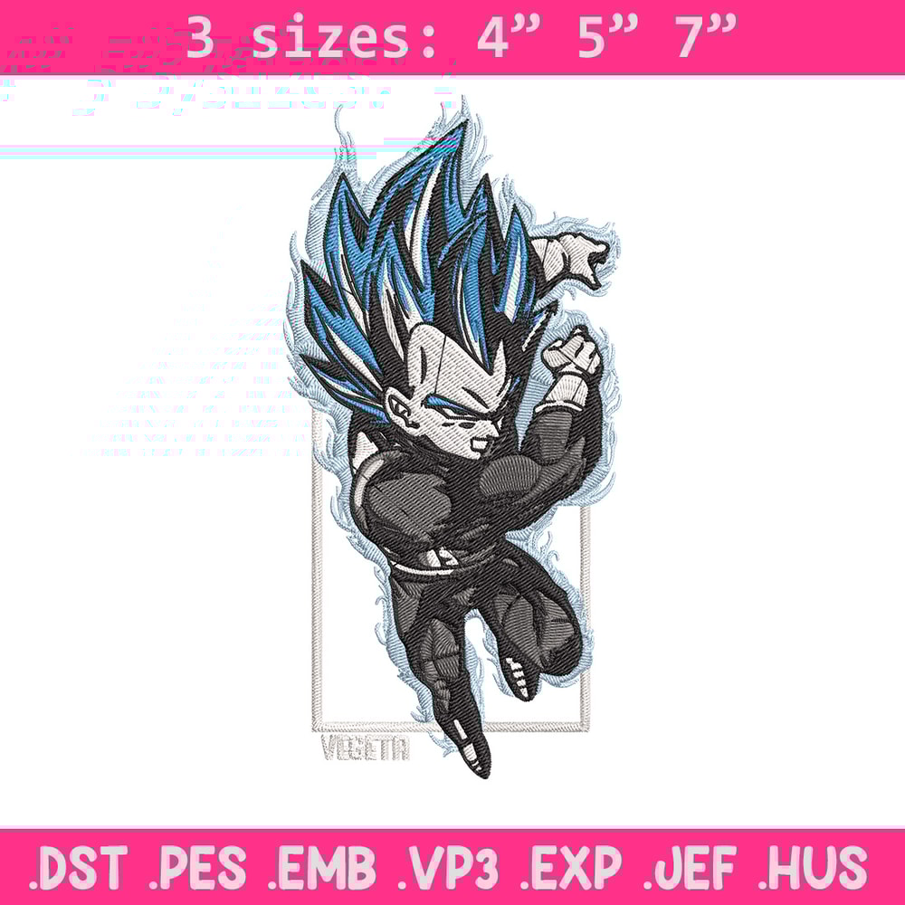 Vegeta poster Embroidery Design, Dragonball Embroidery, Embroidery File, Anime Embroidery, Anime shirt, Digital download.jpg