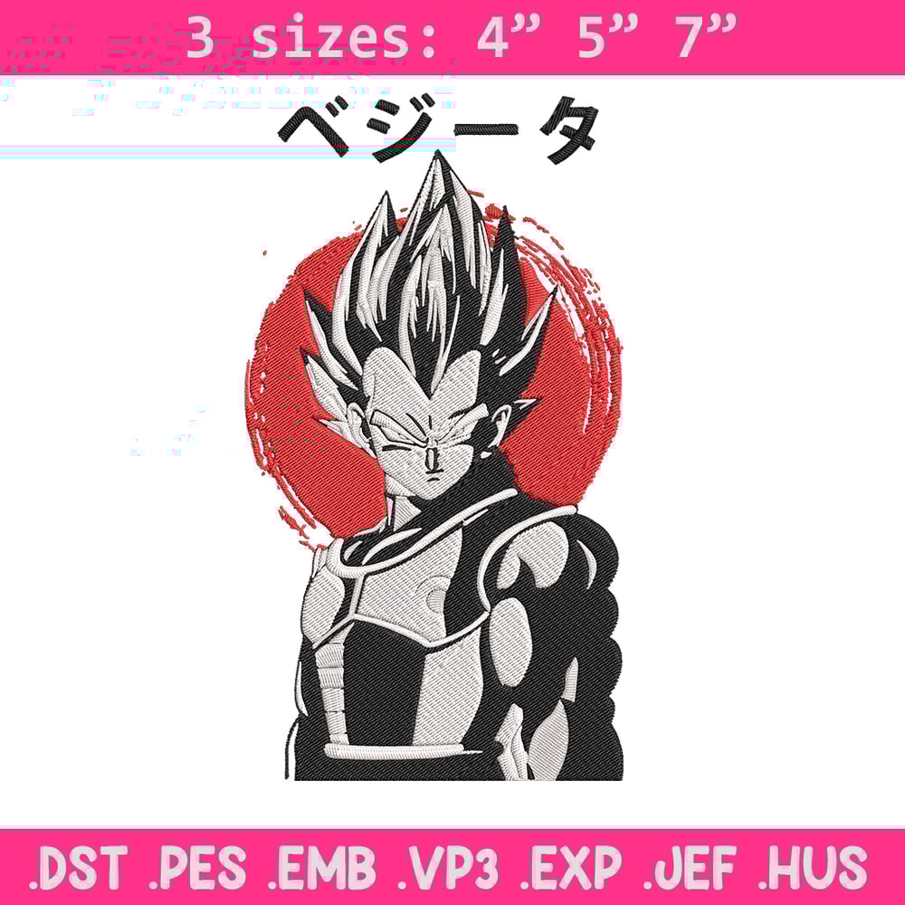 Vegeta Poster Embroidery Design, Dragonball Embroidery, Embroidery File, Anime Embroidery,Anime shirt, Digital download.jpg