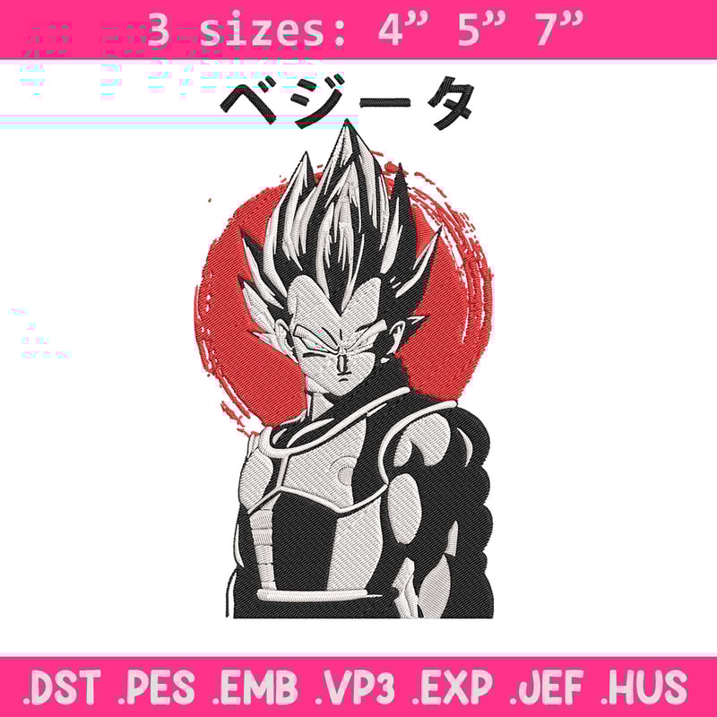 Vegeta Poster Embroidery Design, Dragonball Embroidery, Embroidery File, Anime Embroidery,Anime shirt, Digital download.jpg
