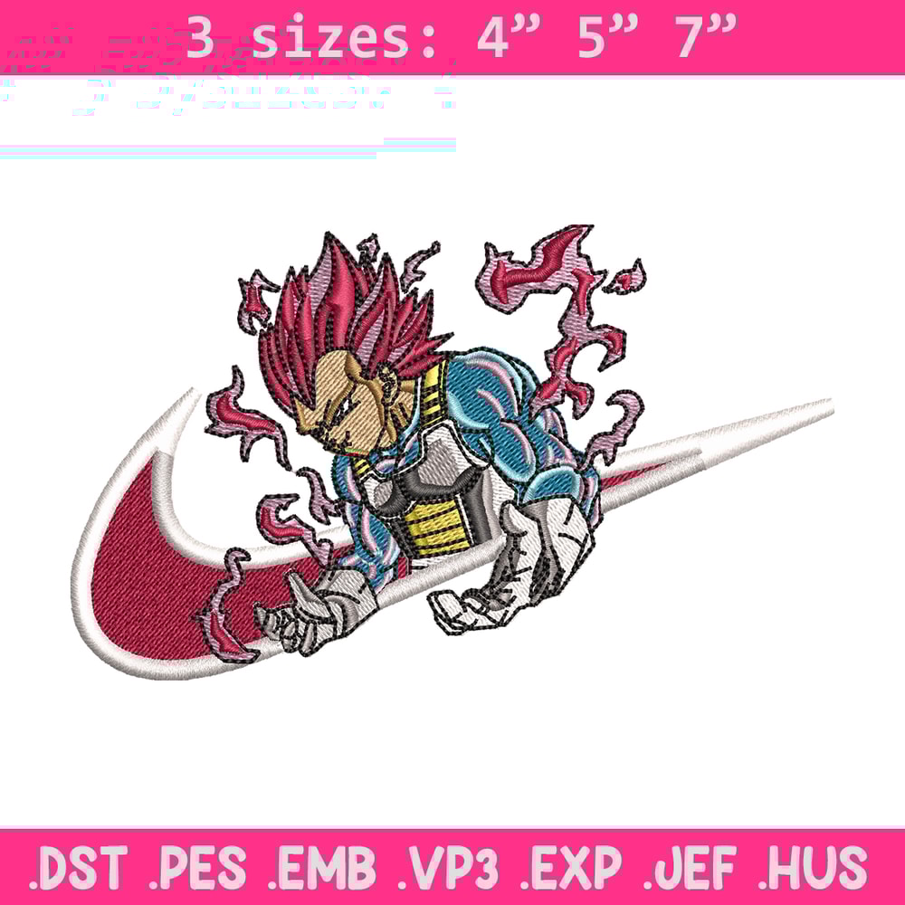 Vegeta Ultra Nike embroidery design, Dragon ball embroidery, Nike design, anime design, anime shirt, Digital download.jpg