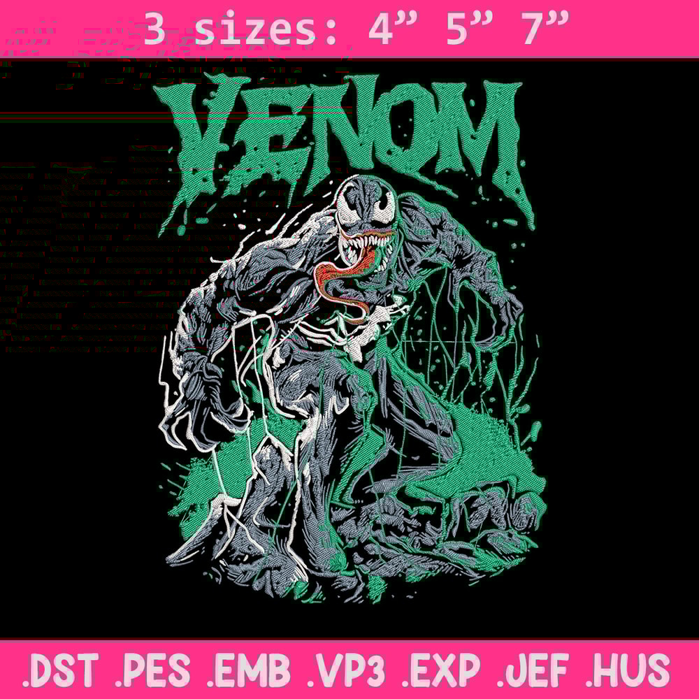 Venom poster Embroidery Design, Venom Embroidery, Embroidery File, Anime Embroidery, Anime shirt, Digital download.jpg