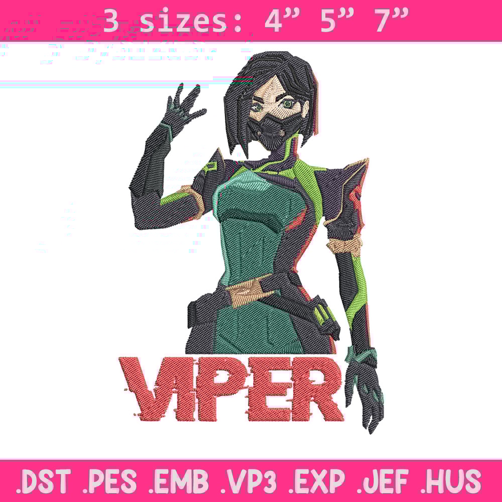 Viper poster Embroidery Design, Valorant Embroidery,Embroidery File,Anime Embroidery,Anime shirt,Digital download.jpg