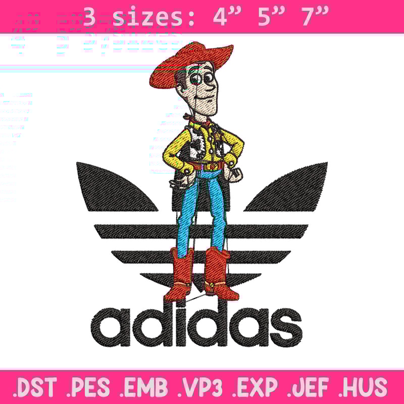Woody adidas Embroidery Design, Adidas Embroidery, Embroidery File, Brand Embroidery, Logo shirt, Digital download.jpg