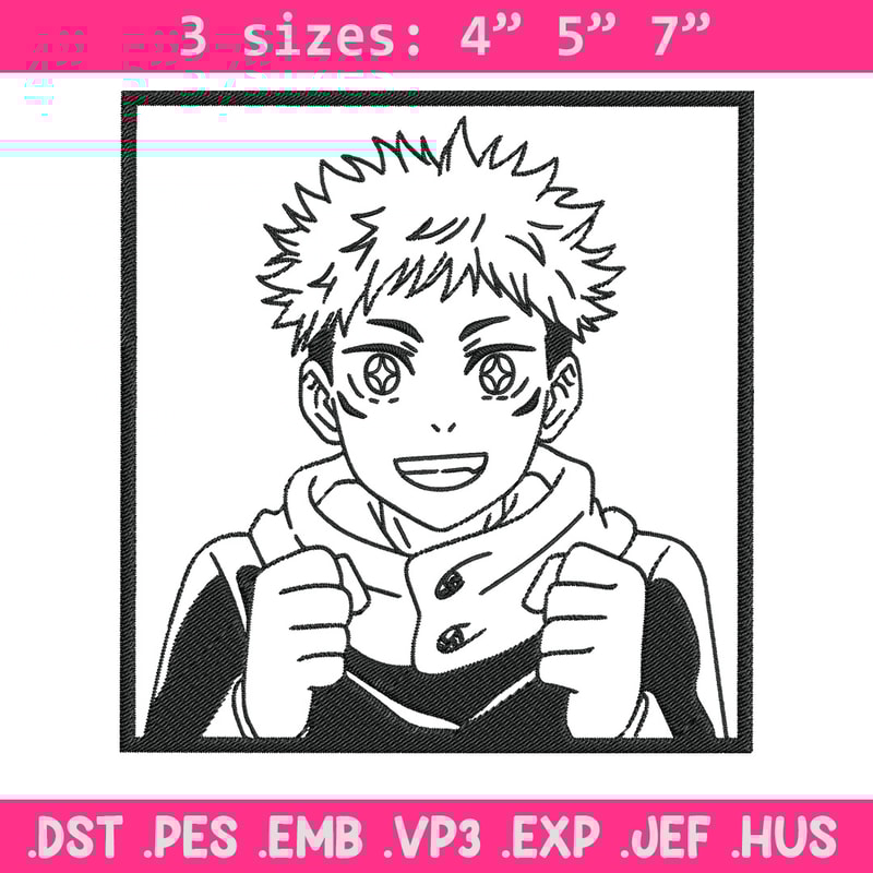 Yuji box Embroidery Design, Jujutsu Embroidery, Embroidery File, Anime Embroidery, Anime shirt, Digital download.jpg