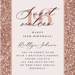 "Sweet Sixteen Sparkle: Happy Birthday Card"