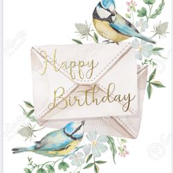"Melodies of Celebration: Bird Song Happy Birthday Card"