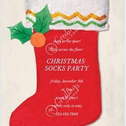 "Lost & Found: The One Sock Christmas Celebration Invitation"
