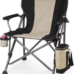 PICNIC TIME Outlander XL Camping Chair with Cooler, Heavy Duty Beach Chair, Outdoor Chair, 400 lb weight capacity, (Blac