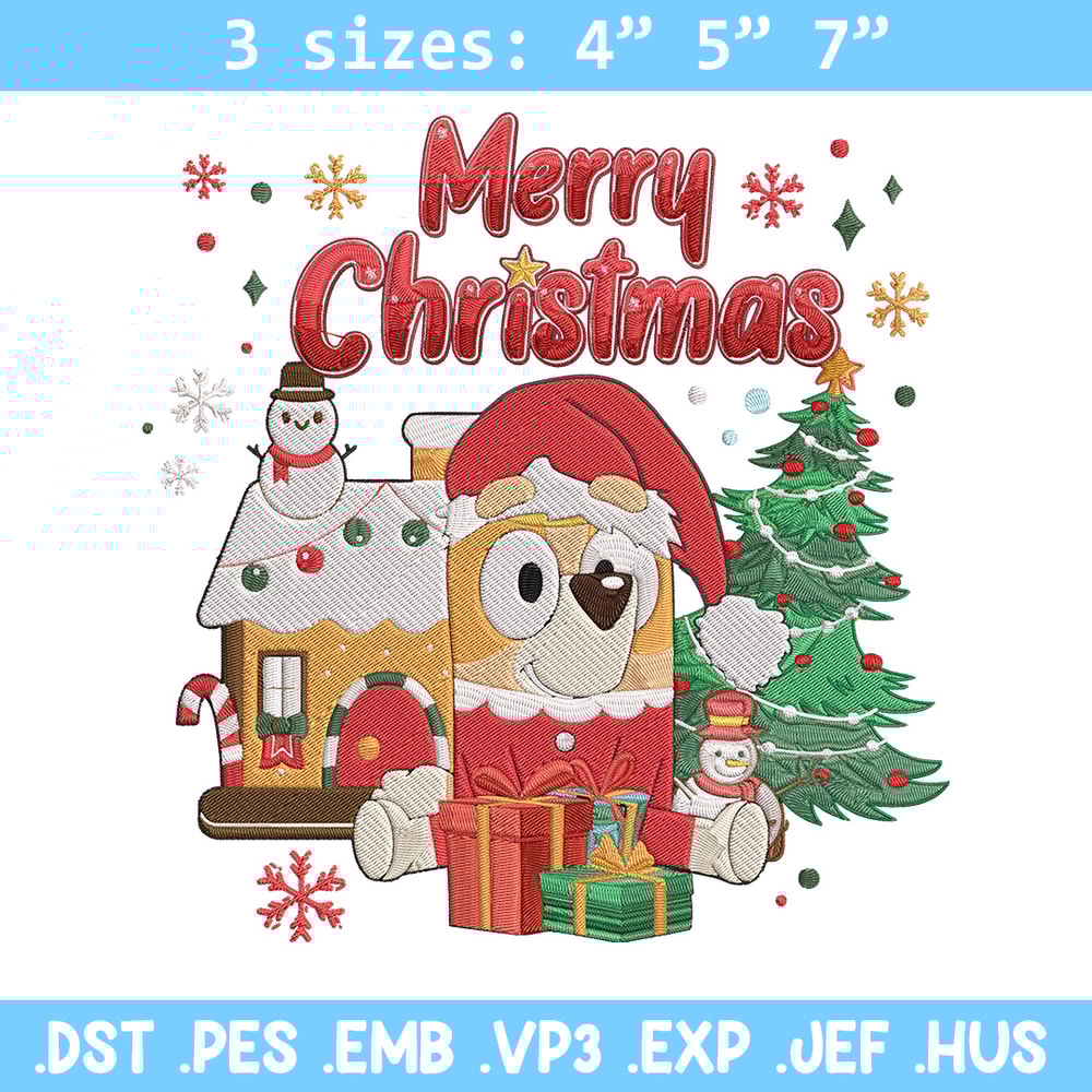 Bingo merry chrismas Embroidery Design,Bluey Embroidery, Embroidery File, Chrismas Embroidery, Digital download.jpg