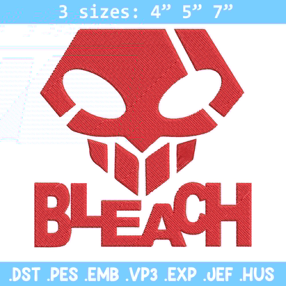Bleach logo Embroidery Design, Bleach Embroidery, Embroidery File, Anime Embroidery, Anime shirt, Digital download.jpg