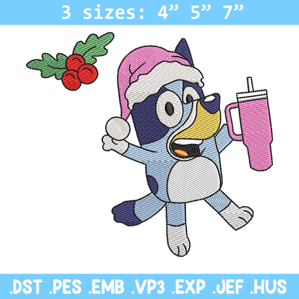 Bluey chrismas embroidery design, Bluey embroidery, Chrismas design, Embroidery file, Embroidery shirt,Digital download.jpg