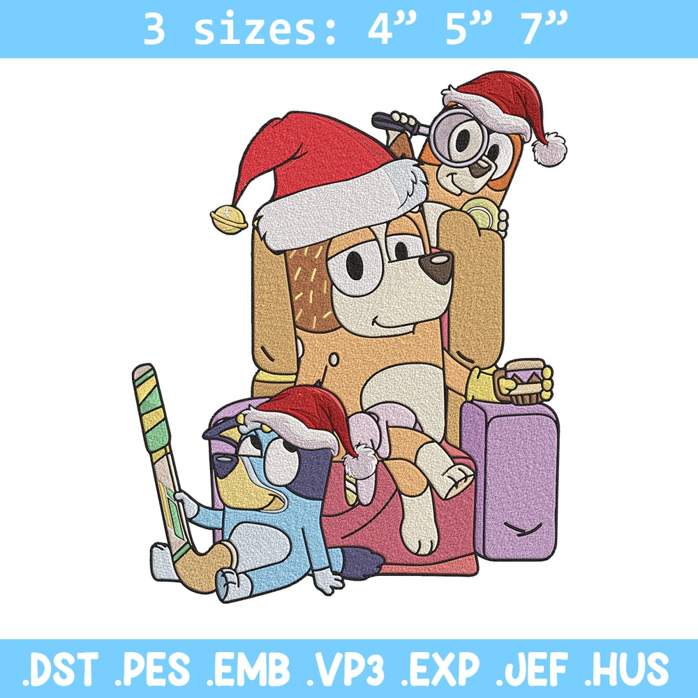 Bluey family Embroidery Design, Bluey Embroidery, Embroidery File, Chrismas Embroidery,Anime shirt, Digital download..jpg