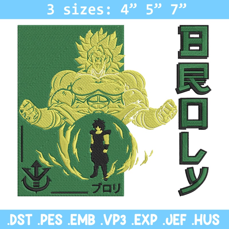 Broly poster Embroidery Design, Dragonball Embroidery, Embroidery File, Anime Embroidery, Anime shirt, Digital download.jpg