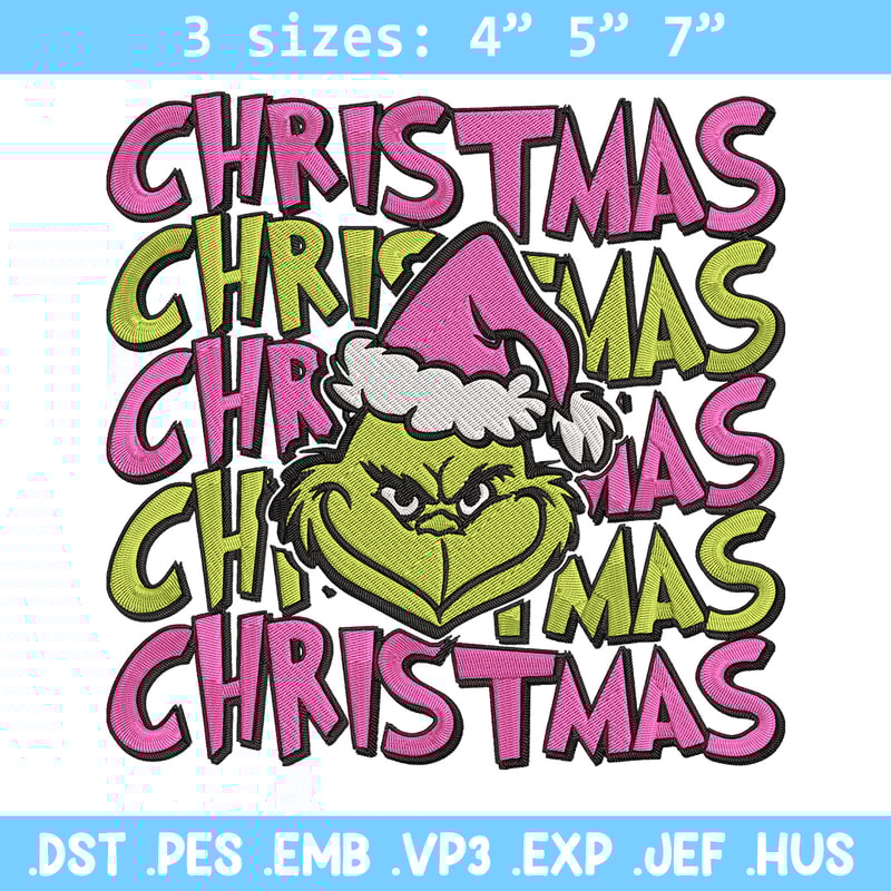 Chrismas Grinch Embroidery Design, Grinch Embroidery, Embroidery File, Chrismas Embroidery, Anime shirt,Digital download.jpg