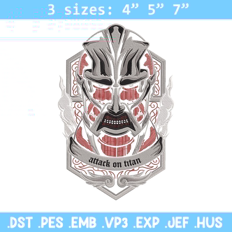 Colossal poster Embroidery Design, Aot Embroidery, Embroidery File, Anime Embroidery, Anime shirt, Digital download.jpg