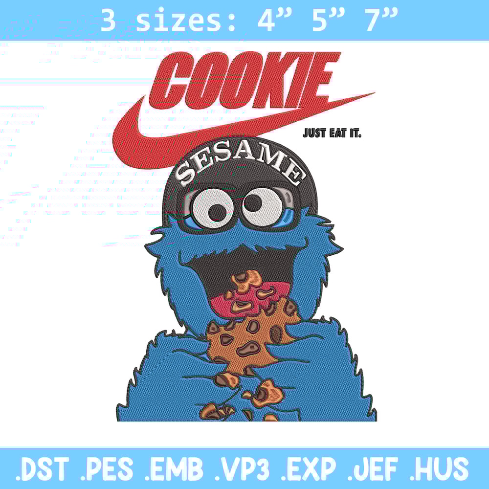 Cookie Monster x nike Embroidery Design, Cookie Monster Embroidery, Embroidery File, Nike Embroidery, Digital download.jpg