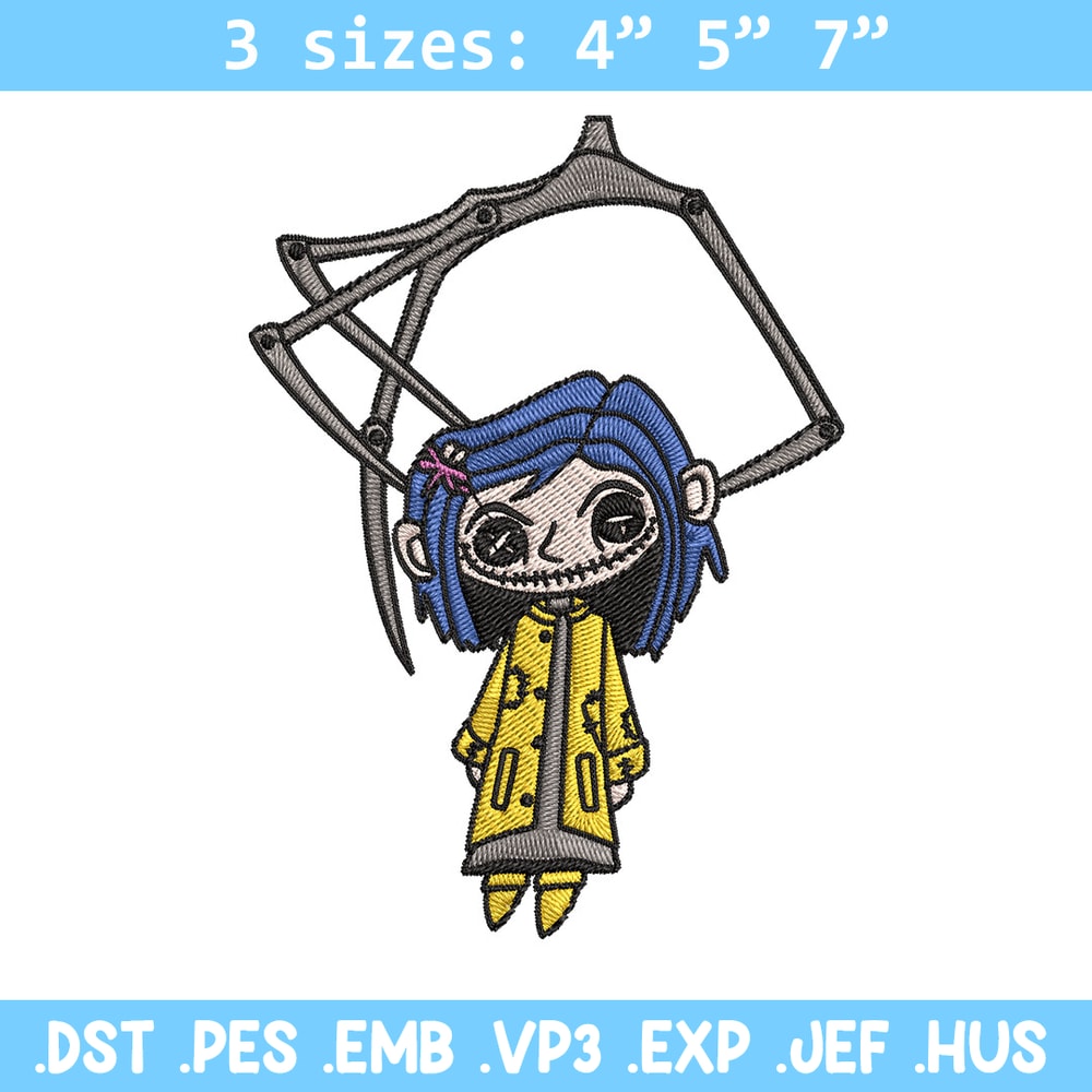 Coraline Horror Embroidery Design, Coraline Horror Embroidery, Embroidery File, Cartoon shirt, Digital download..jpg