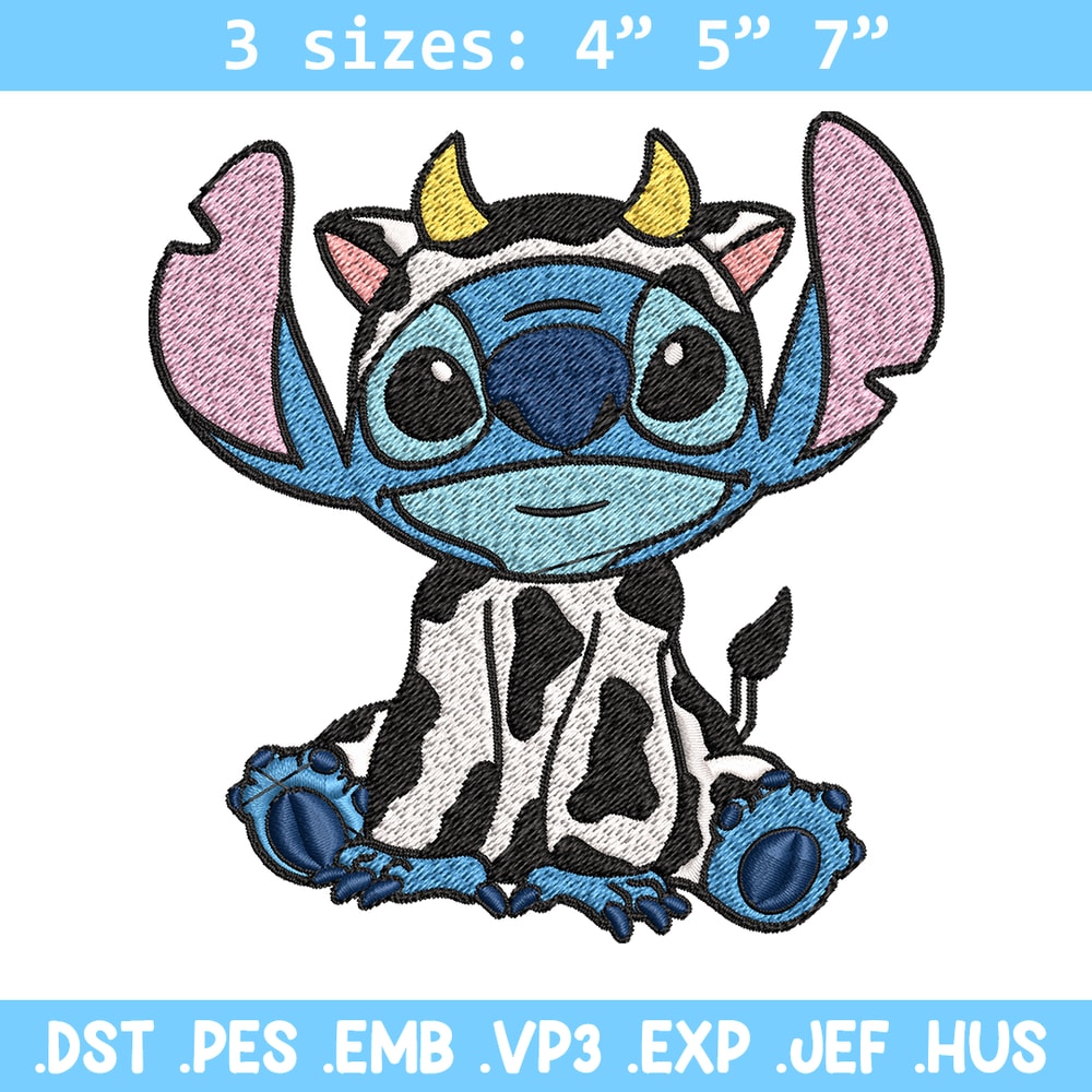 Cow Stitch Embroidery design, Cow Stitch Embroidery, cartoon design, Embroidery File, cartoon shirt, Digital download..jpg