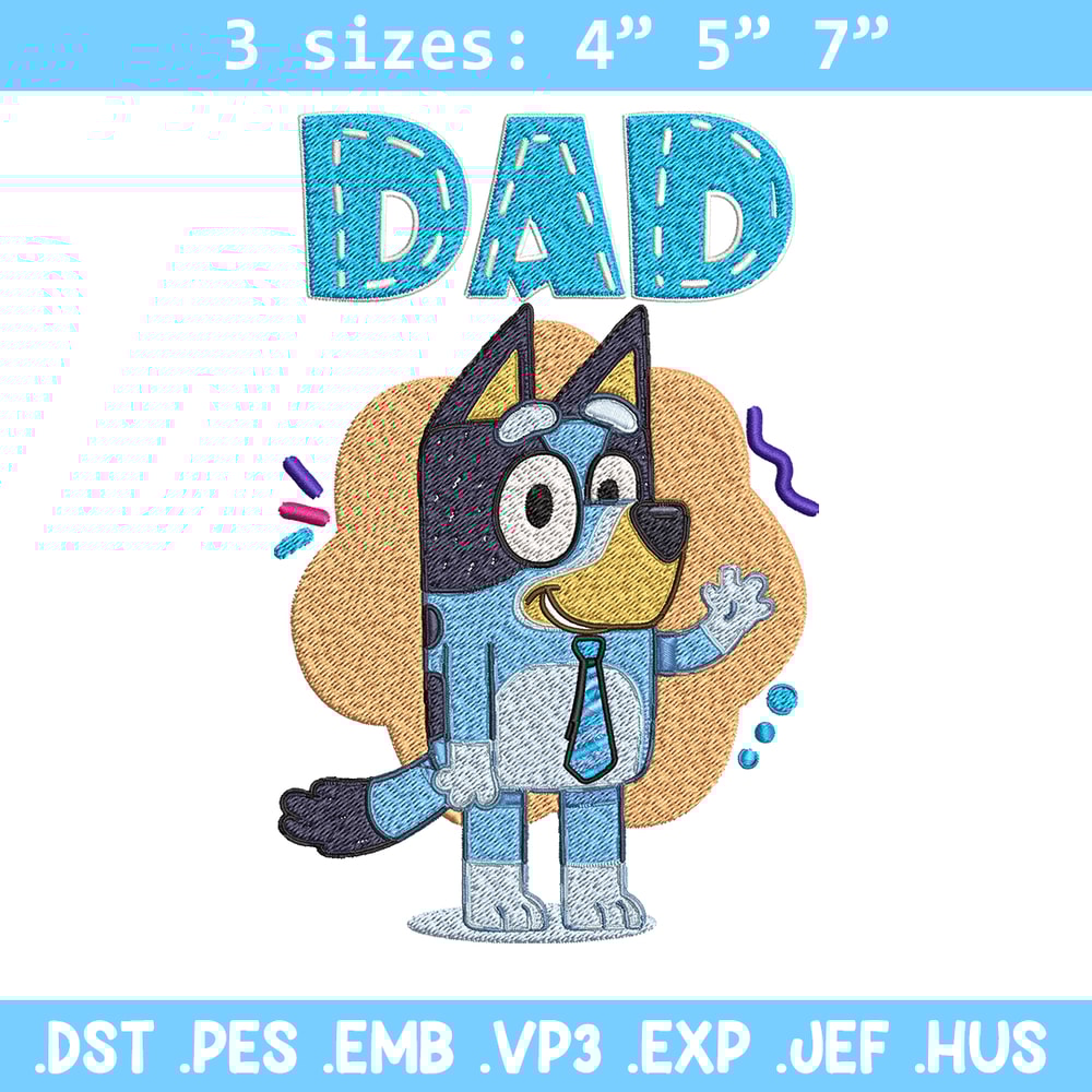 Dad Bluey Embroidery, Bluey Cartoon Embroidery, cartoon Embroidery, cartoon shirt, Embroidery File, Instant download..jpg