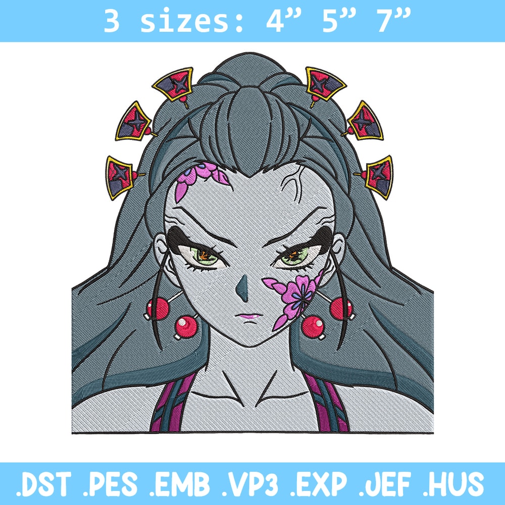 Daki face Embroidery Design, Demon slayer Embroidery, Embroidery File, Anime Embroidery, Anime shirt, Digital download.jpg