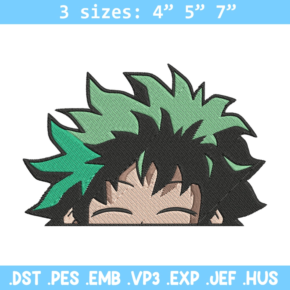 Deku Peek Embroidery Design, Mha Embroidery, Embroidery File, Anime Embroidery, Anime shirt, Digital download..jpg