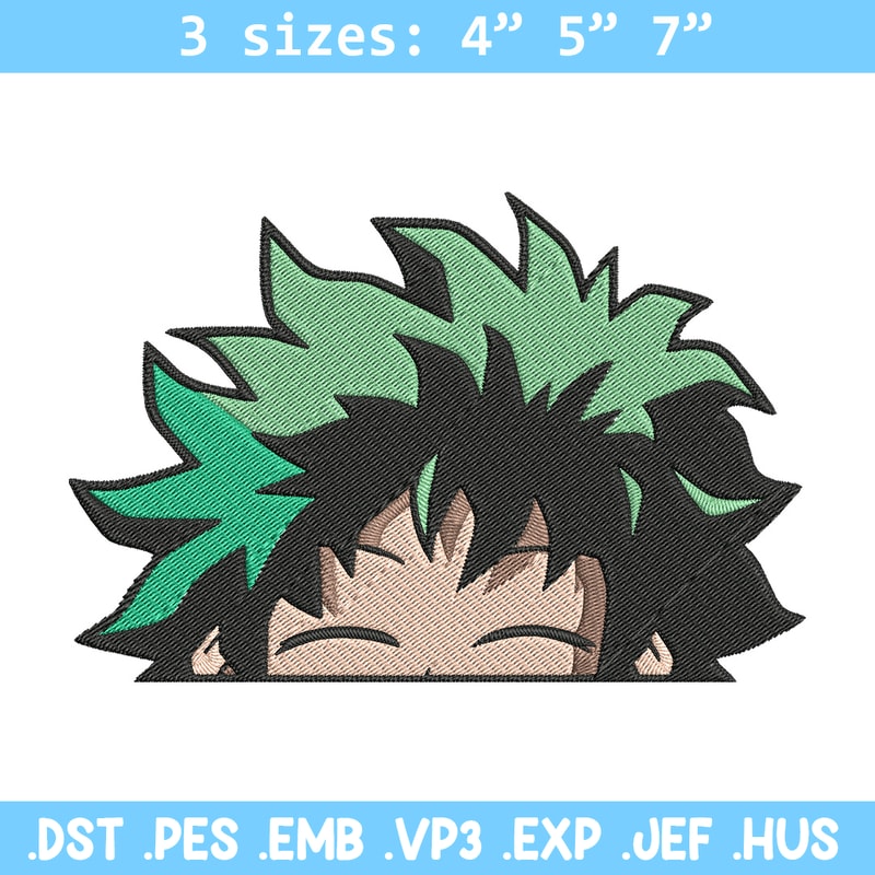 Deku Peek Embroidery Design, Mha Embroidery, Embroidery File, Anime Embroidery, Anime shirt, Digital download..jpg