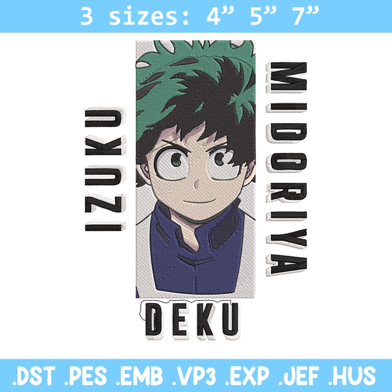 Deku poster Embroidery Design, Mha Embroidery, Embroidery File, Anime Embroidery, Anime shirt, Digital download.jpg