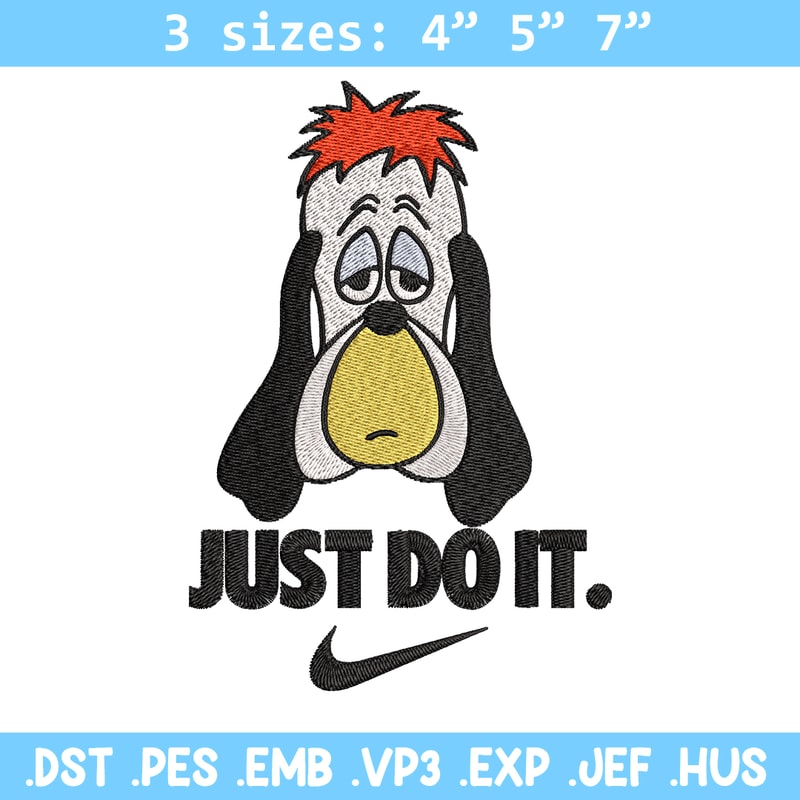 Droopy Just Rick It Embroidery design, Cartoon funny Embroidery, Logo Nike design, Embroidery file, Instant download..jpg