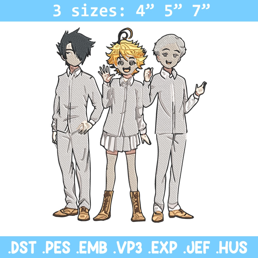 Emma friends Embroidery Design, Promised Neverland Embroidery, Embroidery File, Anime Embroidery, Digital download.jpg