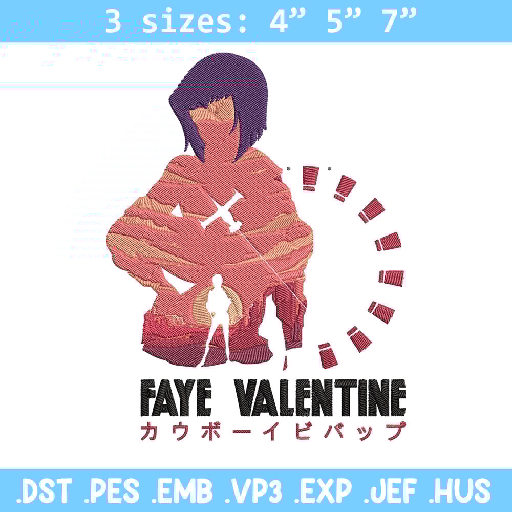 Faye Valentine Embroidery Design, Cowboy bebop Embroidery, Embroidery File,Anime Embroidery,Anime shirt,Digital download.jpg