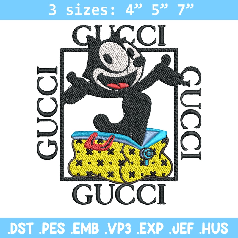 Felix The Cat Gucci Embroidery design, Felix The Cat Embroidery, cartoon design, Embroidery File, Digital download..jpg