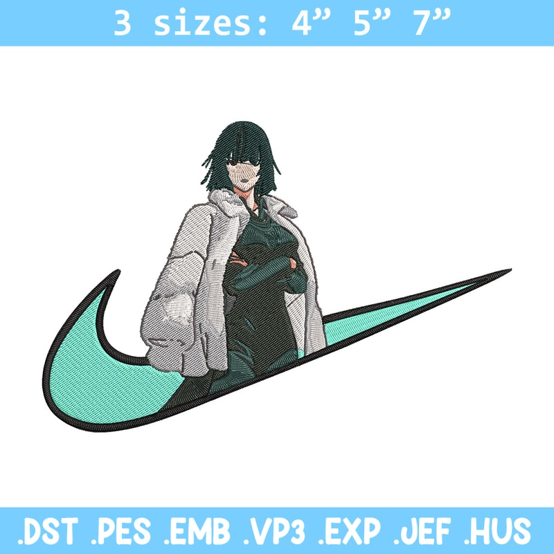 Fubuki nike Embroidery Design,One punch man Embroidery, Embroidery File, Nike Embroidery,Anime shirt,Digital download.jpg