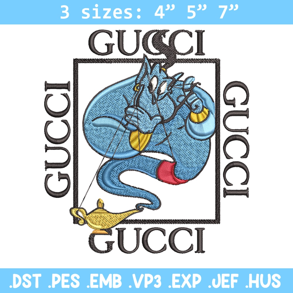 Genie gucci Embroidery design, Genie gucci Embroidery, cartoon design, Embroidery File, gucci logo, Instant download..jpg