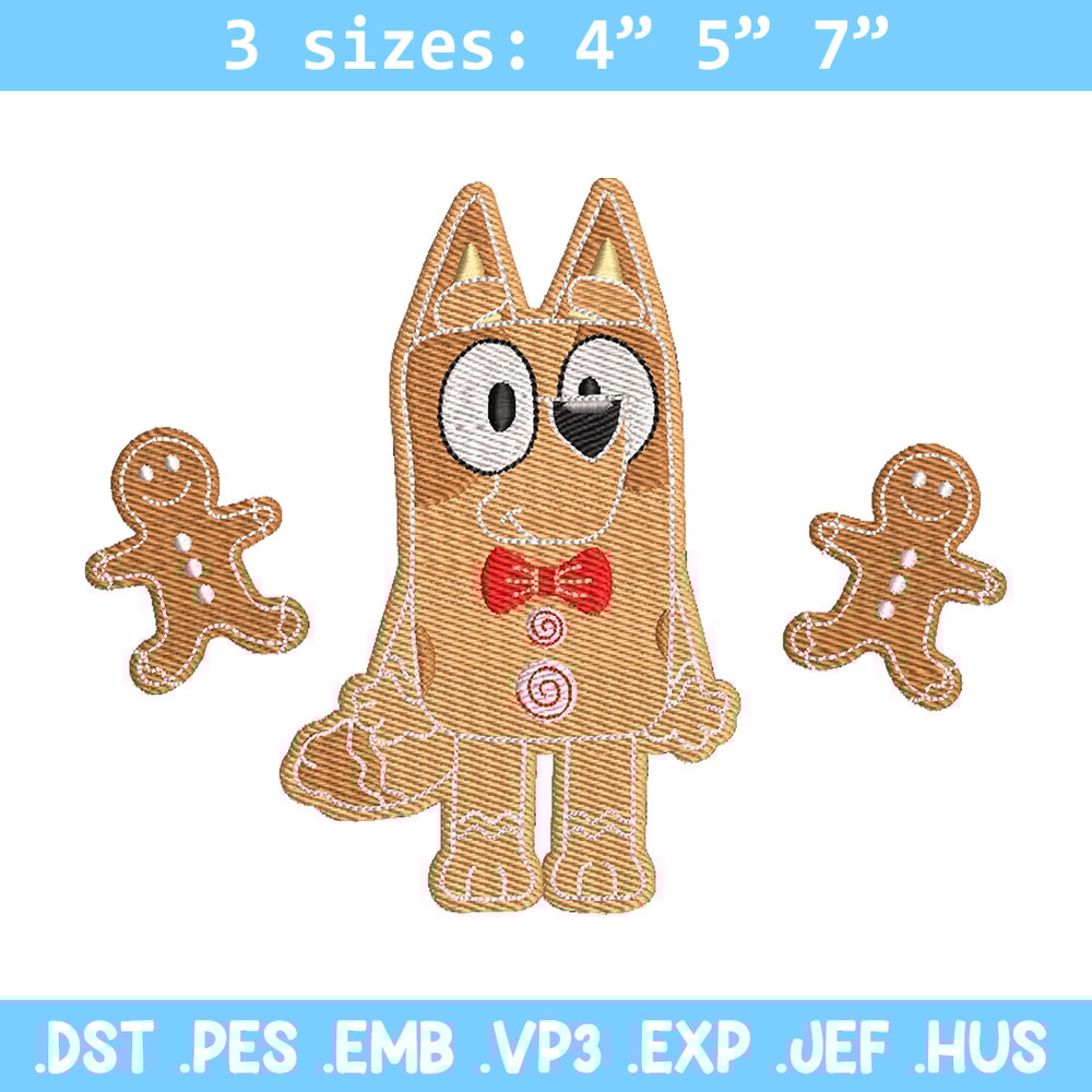 Gingerbread Bluey embroidery design, Bluey embroidery, Chrismas design,Embroidery file,Embroidery shirt,Digital download.jpg
