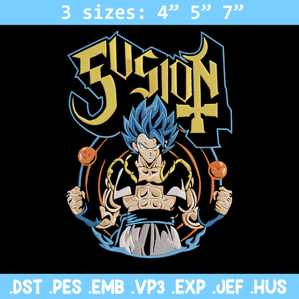 Gogeta Embroidery Design, Dragonball Embroidery, Embroidery File, Anime Embroidery, Anime shirt, Digital download..jpg