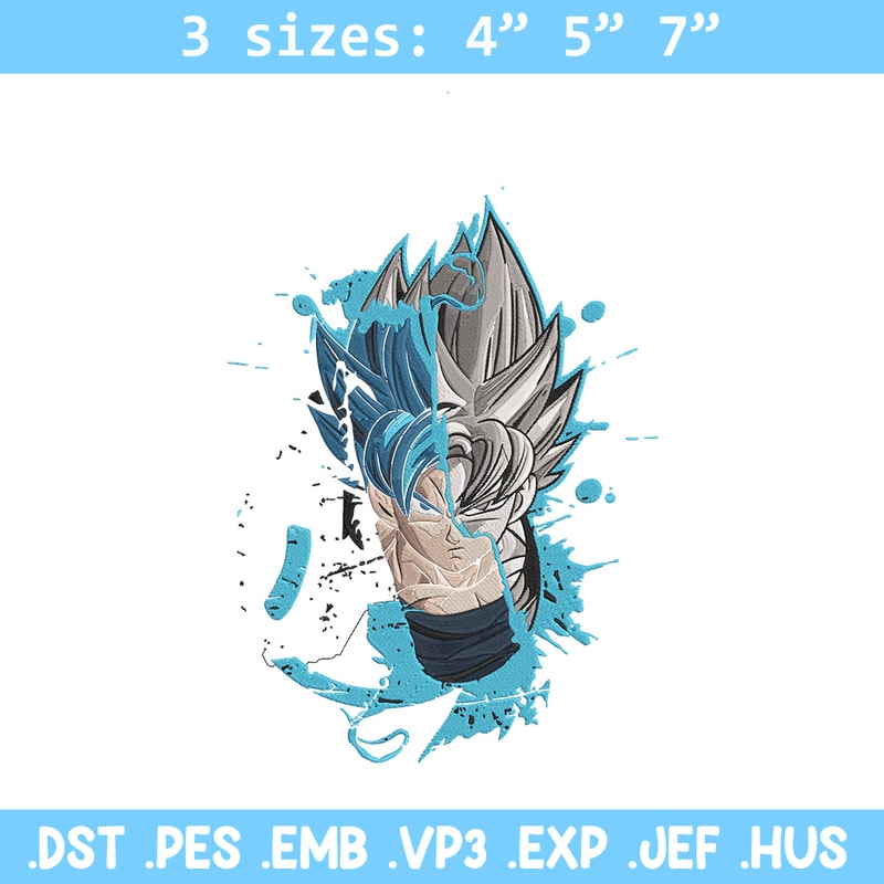 Goku face Embroidery Design, Dragonball Embroidery, Embroidery File, Anime Embroidery, Anime shirt, Digital download.jpg