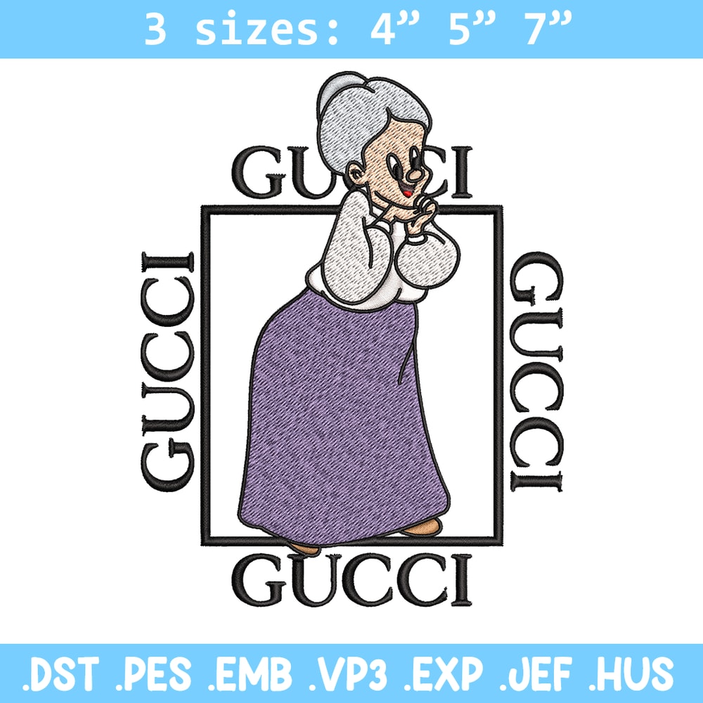 Granny Gucci Embroidery design, Granny Gucci Embroidery, cartoon design, Embroidery File, Gucci logo, Digital download..jpg