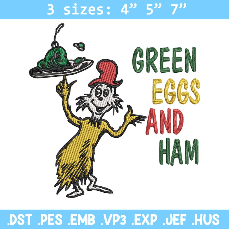 Green eggs and ham Embroidery Design, Dr Seuss Embroidery, Embroidery File, Embroidery design, Digital download.jpg