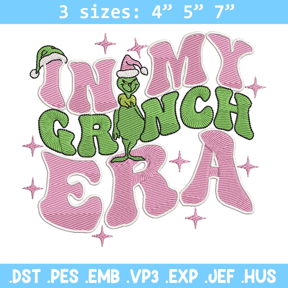 Grinch era embroidery design, Grinch embroidery, Chrismas design, Embroidery shirt, Embroidery file, Digital download..jpg