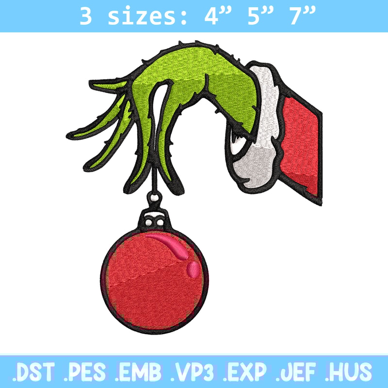 Grinch Hand Stock Illustrations Embroidery design, Grinch Embroidery, Embroidery File, Grinch design, Instant download..jpg
