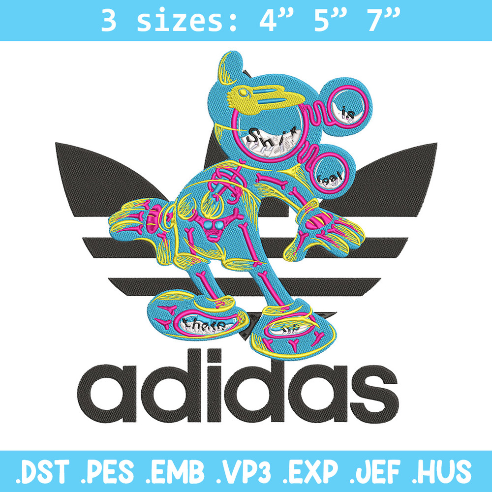 Adidas mickey Embroidery Design, Mickey Embroidery, Embroidery File, Adidas Embroidery, Anime shirt, Digital download.jpg