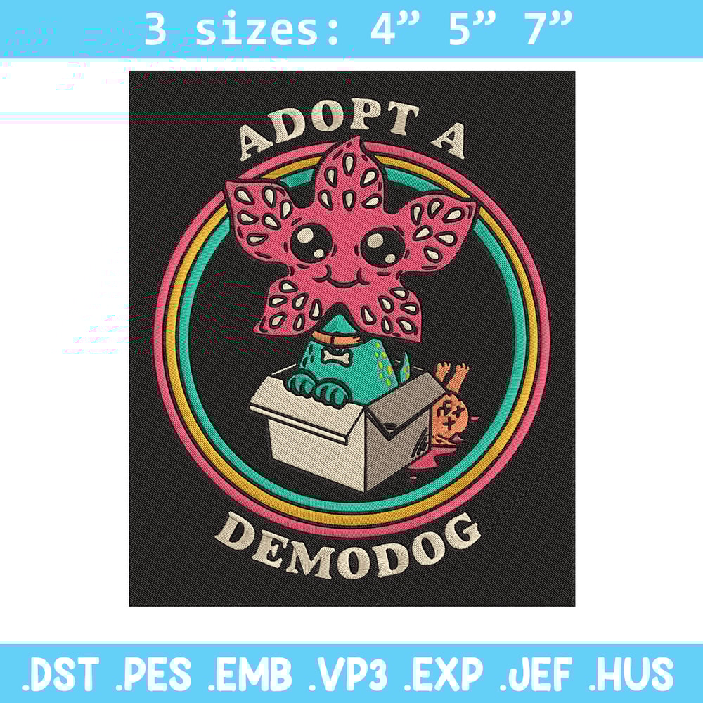 Adpot a demodog Embroidery Design, Demodog Embroidery, Embroidery File, Anime Embroidery, Anime shirt, Digital download.jpg