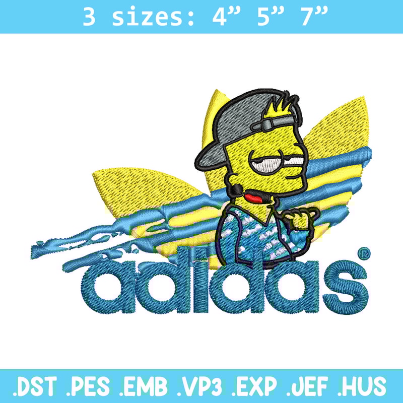 Bart bad boy adidas Embroidery Design,Adidas Embroidery, Brand Embroidery, Embroidery File, Logo shirt, Digital download.jpg