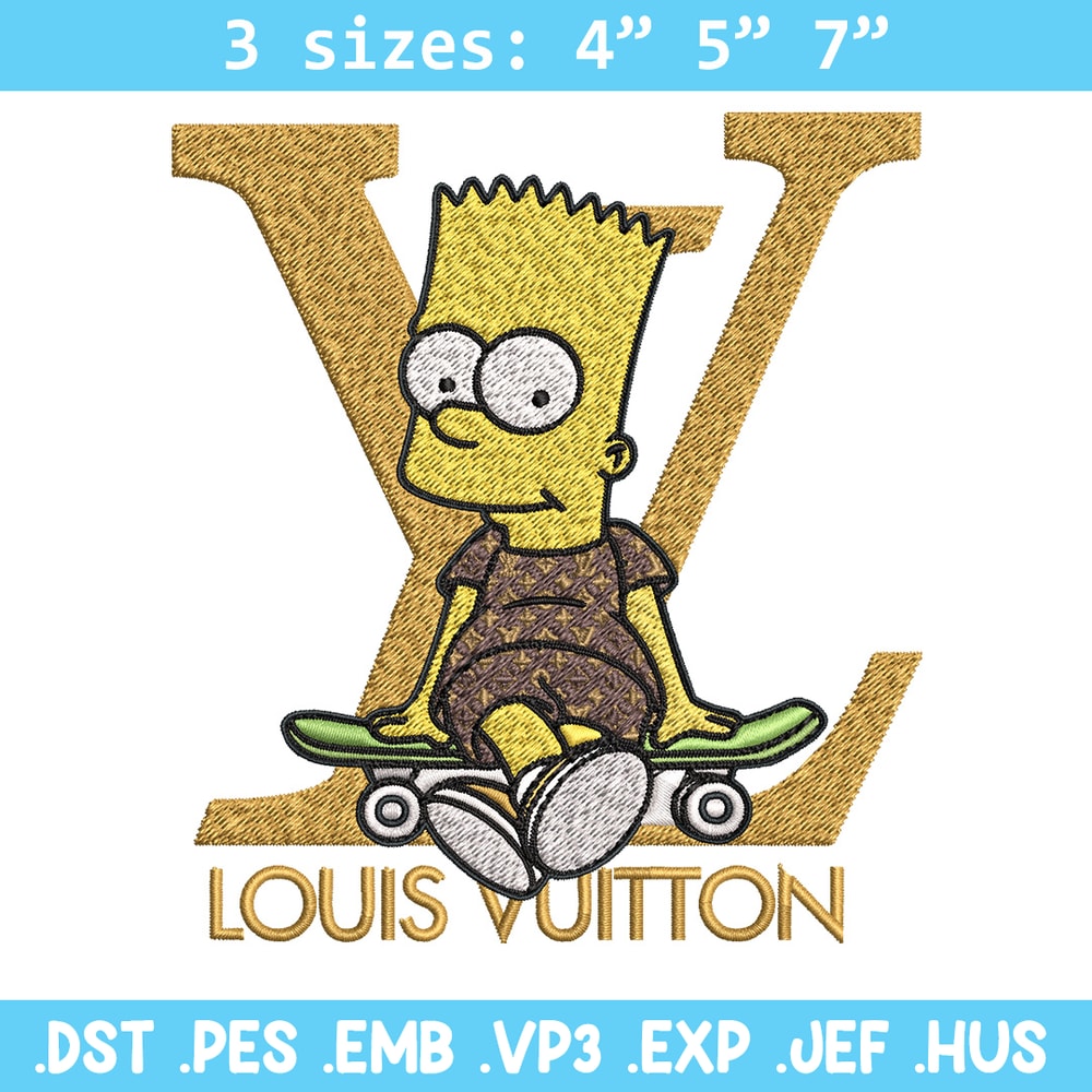 Bart simpson lv Embroidery Design, LV Embroidery, Embroidery File, Logo shirt, Sport Embroidery, Digital download.jpg
