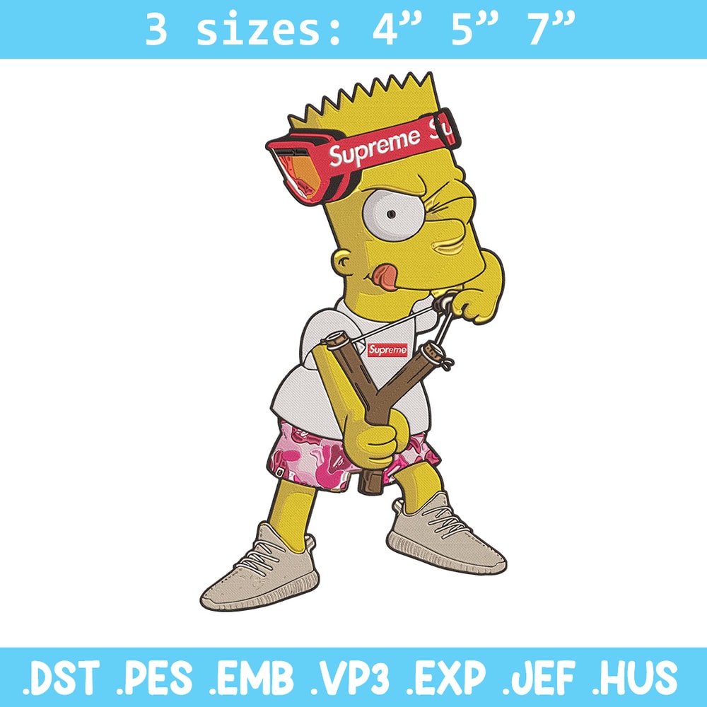 Bart x supreme Embroidery Design, Supreme Embroidery, Embroidery File, Anime Embroidery, Simpson shirt, Digital download.jpg
