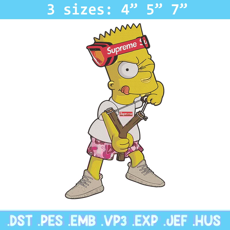 Bart x supreme Embroidery Design, Supreme Embroidery, Embroidery File, Anime Embroidery, Simpson shirt, Digital download.jpg