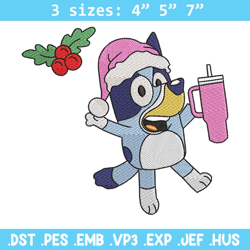 Bluey chrismas embroidery design, Bluey embroidery, Chrismas design, Embroidery file, Embroidery shirt,Digital download.jpg